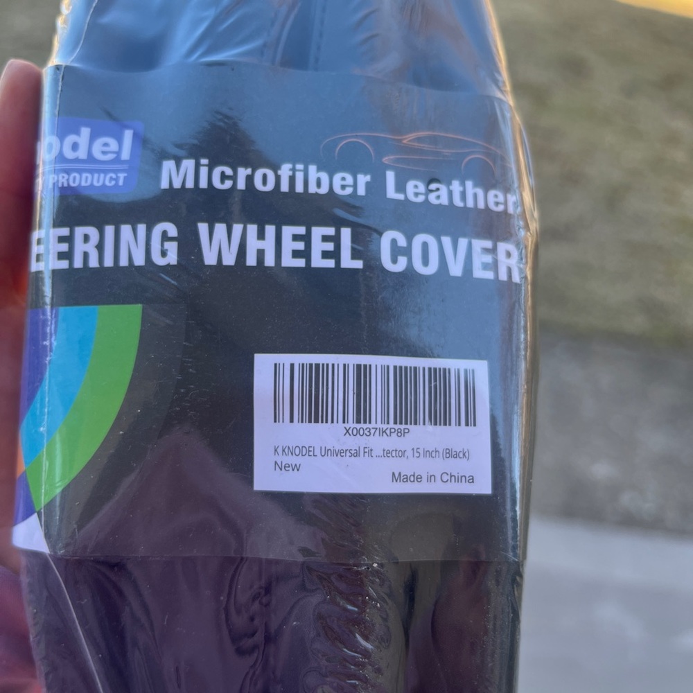 Black Microfiber Leather Steering Wheel Cover